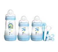 MAM Welcome to the World Set includes Bottles, Soother and Clip (Blue)