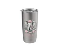 Mama 2024 Elephant Floral Wreath Celebration First Time Mom Stainless Steel Insulated Tumbler