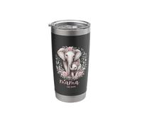 Mama 2024 Elephant Floral Wreath Celebration First Time Mom Stainless Steel Insulated Tumbler