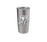 Mama 2024 Elephant Floral Wreath Celebration First Time Mom Stainless Steel Insulated Tumbler