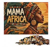 Mama Africa Art Adult Wooden Puzzle, Themed Jigsaw, 1000 Pieces | Shared puzzle time - less screen time at home alone or together.