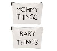 Mama and Baby Bag Set Canvas Pouch Set Keepsake for New Mothers Travel Toiletry Bag for Baby Stuff, Mother's Day Gifts, Set of 2, Mommy and Baby