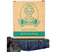 MAMA AVOCADO - Active charcoal soap for all skin types - Pore cleansing & degreasing - Natural cosmetics - Handmade shower soap for skin and hair - Natural soap without palm oil and parabens - 100g