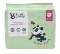 Mama Bamboo Bulk Bundle - Eco Nappies and Wipes - Supersoft Bamboo, Chlorine Free, Hypoallergenic - Size 4 (9-14kgs) - 156 Nappies and 6 Packs of Wipes