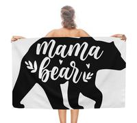 Mama Bear Beach Towels Lightweight 31x51 Inch No-Shrink Cotton Outside Yoga Spa Hot Tub Travel Towels Farmhouse Adult Bath Towel Bachelorette Party Favor Bridesmaid Gifts