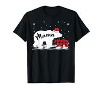 Mama Bear Christmas Pajama Men Woman Girls Red Plaid Xmas T-Shirt