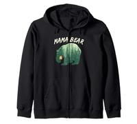 Mama Bear Gift Bear In the Woods Mother Gift for Mom Zip Hoodie