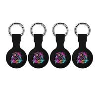 Mama Bear Keychain Holder Case Compatible with AirTag Waterproof Silicone Shell Protective Case 4PCS