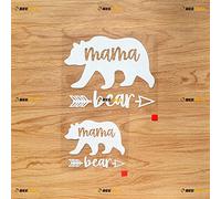 Mama Bear Love Arrow Mom Life Sticker Decal Vinyl - 2 Pack White, 10.2cm, 15.2cm - No Background Die Cut for Car Boat Laptop Cup
