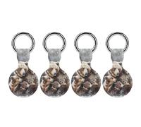 Mama Bear Love Family Keychain Holder Case Compatible with AirTag Waterproof Silicone Shell Protective Case 4PCS