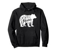 Mama Bear Mother's Day Matching Floral Bear Girls Women Pullover Hoodie