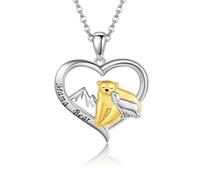 Mama Bear Necklace 925 Sterling Silver Polar Bear Pendant Mothers Day Gifts Mom Necklace Animal Necklaces Mother Son Daughter Jewellery for Mum Mother Women Animal Lover