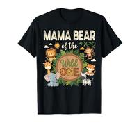 Mama Bear of The Wild One Safari First Birthday T-Shirt