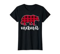 Mama Bear Pajama Red Buffalo Plaid T-Shirt