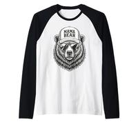 Mama Bear Retro Aviator Sunglasses Matching Family Womens Raglan Baseball Tee