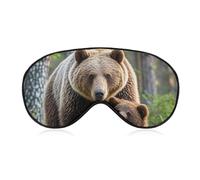 Mama Bear Sleep Mask Comfort Travel Eye Masks with Adjustable Elastic Strap Soft Funny Block Light Sleep Eye Cover for Side Sleeper for Nap Men Women Gift