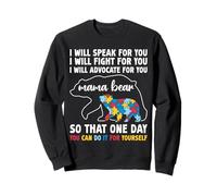 Mama Bear Speak Fight Advocate Puzzle Piece Autism Awareness Sweatshirt