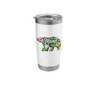 Mama Bear Tropical Floral Print Pattern Cruise Vacation Stainless Steel Insulated Tumbler