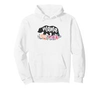 Mama Bear Watercolor Flowers Cute Floral Pullover Hoodie