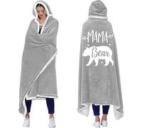 Mama Bear Wearable Blanket Hoodie - Birthday Gifts for Mum from Daughter Son, Mum Gifts for Christmas - Wife Birthday Gift, Gifts for Wife from Husband