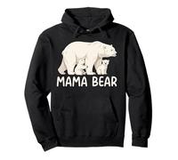 Mama Bear With Two Cubs Polar Bear Family Pullover Hoodie