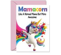 Mama Mothers Day Card - Awesome Mamacorn - Happy Birthday Card for Mama Mum from Son Daughter, A5 Unicorn Bday Greeting Cards