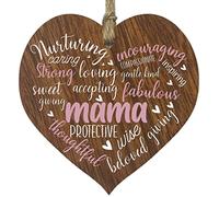 Mama Birthday Gifts Wooden Heart Plaque, Dark Wood Sign, Mothers Day Gifts for Her, Worlds Best Mama Hanging Wood Heart, Mama Mother, Presents For Mama on Her Birthday