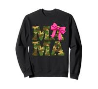 Mama Camo Print Hot Pink Bow Southern Country Sweatshirt