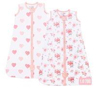 Mama Cheetah Baby Sleep Sack 1.0 TOG, Organic Cotton Baby Wearable Blanket with Two-Way Zipper, All-Season Sleep Sack for Newborn Infant Toddler Boy Girl, 2-Pack, 6-12 Month