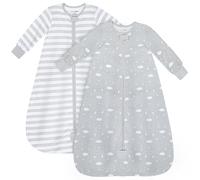 Mama Cheetah Baby Sleep Sack with Sleeves, 0.5 TOG Organic Cotton Wearable Blanket and Two-Way Zipper, Swaddle Transition Long Sleeve Sleeping Bag for Newborn Infant Toddler Girl Boy, 18-24 M, 2-Pack