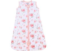 Mama Cheetah Baby Sleeping Bag 1.0 TOG, Organic Cotton Baby Wearable Blanket, Sleeping Sack with 2-Way Zipper, All Year Round Baby Sleep Bag, Flowers, Small (0-6 Months), 1-Pack