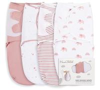 Mama Cheetah Baby Swaddle Blanket, Easy Swaddle Sleep Sack, Adjustable Blanket Wrap, Infant and Newborn Swaddles, Babies Boy Girl (0-3 Month), 4 Pack Organic Cotton, Dusty Rose