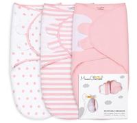 Mama Cheetah Baby Swaddle Sack, 100% Organic Cotton Blanket 3-Pack, Adjustable Swaddling Sleep Sacks, Easy Swaddles for Girl (0-3 Months), Baby Essentials