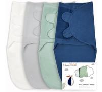Mama Cheetah Baby Swaddle Sack, 100% Organic Cotton Swaddle Blanket 4-Pack, Adjustable Swaddling Sleep Sacks, Easy Swaddles for Boy Girl 0-3 Month, Baby Essentials, Neutral Bliss