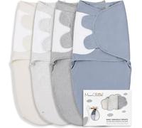 Mama Cheetah Baby Swaddle Sack, Organic Cotton Swaddle Blanket, Adjustable Swaddling Sleep Sacks, Easy Swaddles for Boy Girl 0-3 Month, Baby Essentials, 4-Pack, Melange