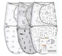 Mama Cheetah Baby Swaddle Sack, Organic Swaddle Blanket, Newborn Swaddle Sleep Sacks, Adjustable Blanket Wrap, Easy Swaddles for Boy Girl 0-3 Month, Baby Essentials, Nursery Swaddling, 3-Pack, Grey