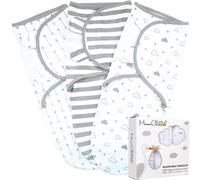 Mama Cheetah Baby Swaddle Sack, Organic Swaddle Blanket, Newborn Swaddling Sleep Sacks, Adjustable Blanket Wrap, Easy Swaddles for Boy Girl 0-3 Month, Baby Essentials, Nursery Swaddling, 3-Pack, Grey