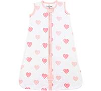 Mama Cheetah Baby Wearable Blanket, Organic Cotton Sleep Sack, Swaddle Transition Sleeping Bag with 2-Way Zipper (Large (12-18 Month), Hearts)