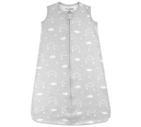 Mama Cheetah Baby Wearable Blanket, Organic Cotton Sleep Sack, Swaddle Transition Sleeping Bag with 2-Way Zipper Small (0-6 Months), Clouds