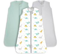 Mama Cheetah Portable Baby Blanket Organic Cotton Sleeping Bag with Double Way Zipper, Pack of 3 Sage-dino-grey, S