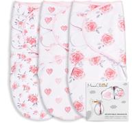 Mama Cheetah Preemie Swaddle Sack, Organic Swaddle Sleep Sacks for Preemies, Swaddling Blanket Wrap, Easy Swaddles for Premature Baby Girl 4-7 lbs, Newborn Essentials, 3-Pack, Cotton, Grey/Pink
