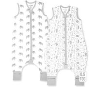 Mama Cheetah Toddler Sleep Sack with Feet 3T-4T, 0.5 TOG Organic Cotton Baby Wearable Blankets with Legs, Baby Sleeping Bag for Walkers, Early Walker Large