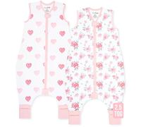 Mama Cheetah Toddler Sleep Sack with Feet 3T - 4T, 2.5 TOG Organic Cotton Baby Sleeping Bag with Legs, Baby Wearable Blankets for Walkers w/ 2-Way Zipper, Baby Sleep Sack for Girls & Boys, Large