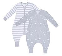 Mama Cheetah Toddler Sleep Sack with Feet, Long Sleeve 1.0 TOG Organic Cotton Baby Sleeping Bag with Legs, Wearable Blanket for Walkers with 2-Way Zipper, Toddler Blanket for Girls Boys 4-5T, 2-Pack