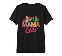 Mama Cita Sombrero and Cactus Illustration Premium T-Shirt