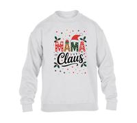 Mama Claus Christmas Womens SweatShirt Festive Retro Holiday Cheer Gift Sweat White - Large