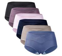 Mama Cotton Women Under the Bump Maternity Panties Breathable Knickers Ladies Pregnancy Postpartum Underwear (Color-Multicolor-B 6 Pack, Size-XL)