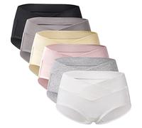 Mama Cotton Women Under the Bump Maternity Panties Breathable Knickers Ladies Pregnancy Postpartum Underwear(Color-Multicolor-A 6 Pack, Size-L)