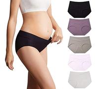 Mama Cotton Women Under the Bump Maternity Panties Breathable Knickers Ladies Pregnancy Postpartum Underwear (Color-Multicolor-B 5 Pack, Size-M)