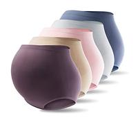 Mama Cotton Women's Over Bump Maternity Knicker High Waist Seamless Pregnancy Briefs Panties (Color-Multicolor-A 5 Pack, Size-S)
